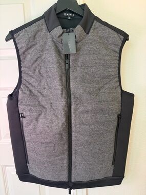 Asher Men’s Heather Gray Quilted Zip Vest